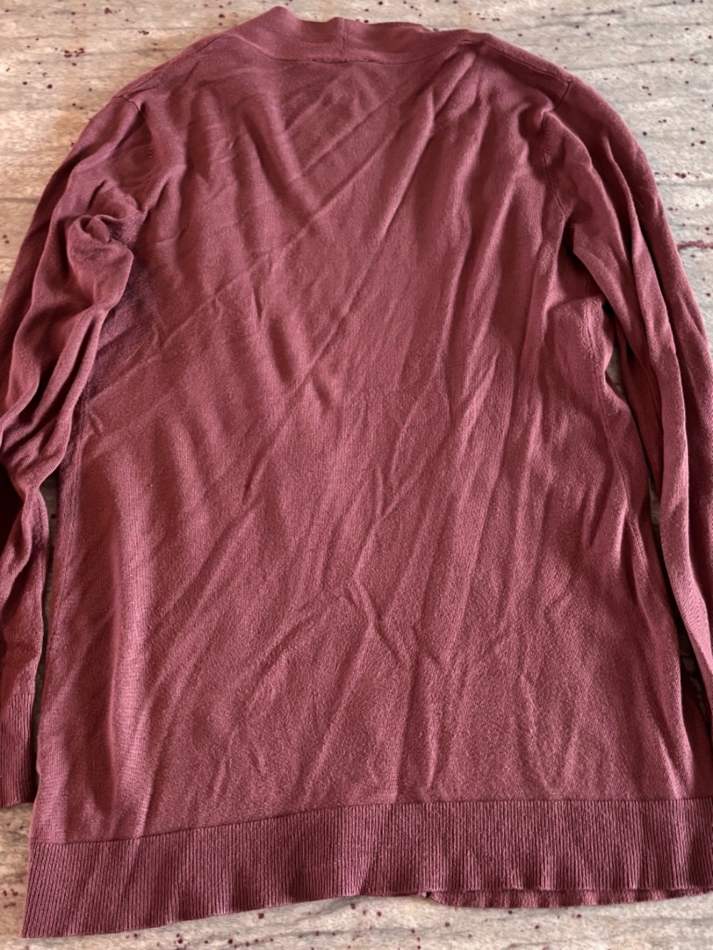 Express Womens Long Cardigan - Dark Pink Open Front with Pockets Size S - Picture 3 of 3